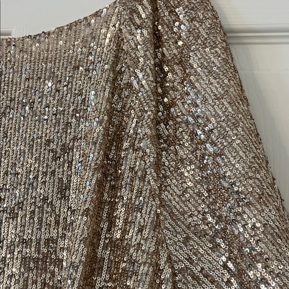 Ann Taylor Gold Sequin Blouse never worn size L - Picture 4 of 6